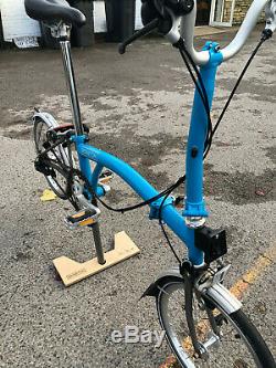 2018 Brompton Folding Bike M3L Titanium Frame Lagoon Blue withCarrier Block