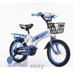 2025 Kids 14 inch Boys Bike cycle, Removable Basket &Carrier, Stabilisers BLUE