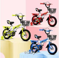 2025 Kids 14 inch Boys Bike cycle, Removable Basket &Carrier, Stabilisers BLUE