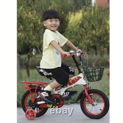 2025 Kids 14 inch Boys Bike cycle, Removable Basket &Carrier, Stabilisers BLUE