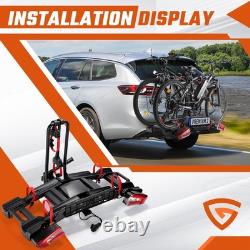 2 BIKE BICYCLE RACK HOLDER CARRIER ON TOW BAR with KEY E-MARK LIGHTS 13 PIN 60KG