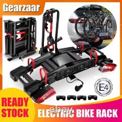 2 Bike Folding Tilting Electric Cycle Bike Carrier Rack Towbar E-Bike Compatible