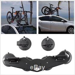 2 Bike Fork Mount Rack Carrier with 2 Rear Wheel Strap Car Top Roof Mounted Rack
