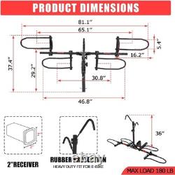 2-Bike Rack Hitch Mount 150lbs Folding Carrier Car Truck SUV 2 Receiver