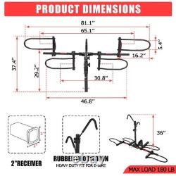 2-Bike Rack Hitch Mount 150lbs Folding Carrier Car Truck SUV 2 Receiver
