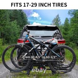 2 Fat Bike Rack Carrier Vehicle Mount Truck Hitch Heavy Duty Folding 160 Lbs