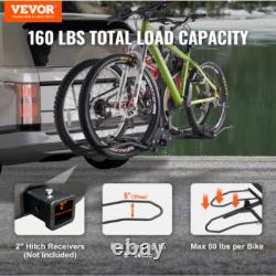 2 Fat Bike Rack Carrier Vehicle Mount Truck Hitch Heavy Duty Folding with Lock NEW