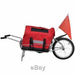 2-in-1 Bike Bicycle Cargo Carrier Trailer Utility Luggage Cart 1 Wheel 40 kg