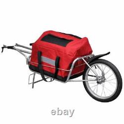 2-in-1 Bike Bicycle Carrier Trailer Cargo Utility Luggage Cart 1 Wheel 40 kg UK