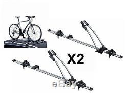 2 x THULE FREERIDE 532 ROOF MOUNTED CYCLE CARRIERS BIKE BICYCLE MOUNTAIN ROAD