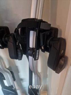 2 x Thule ProRide 598 Silver Roof Mount Cycle Carrier Rack with T-Track & Locks