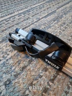 2 x Thule ProRide 598 Silver Roof Mount Cycle Carrier Rack with T-Track & Locks