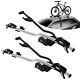 2x Thule Universal Lockable Roof Mounted ProRide 591 Cycle Carrier Bike Rack