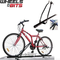 2x UNIVERSAL CAR ROOF BICYCLE BIKE CARRIER UPRIGHT MOUNTED LOCKING CYCLE RACK