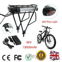 36V 13Ah E-Bike Li-ion Battery Electric Rear Carrier Bracket With Lock Charger