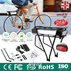 36V 13Ah Li-ion Electric E-Bike Bicycle Battery With Rear Rack Carrier Kit LED