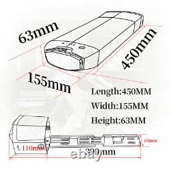 36V 13Ah Li-ion Electric E-Bike Bicycle Battery With Rear Rack Carrier Kit LED