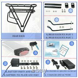 36V 13Ah Li-ion Electric E-Bike Bicycle Battery With Rear Rack Carrier Kit LED