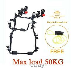 3 Bike Rack for Car Universal Carrier Trunk Mount Rear Racks Frame Lock free