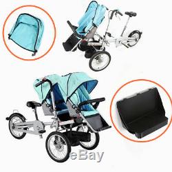 3 in1Portable Baby Stroller Carrier Bicycle Dreirad 16'' Falten Kinderwagen DE