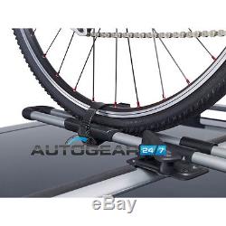 3 x Thule FreeRide 532 Car Roof Mount Cycle Carrier Bike Rack + T-Tracks + Locks