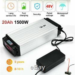 48V 20Ah Rear Rack Carrier Lithium Battery 50A BMS for 1500W E-bike With Charger