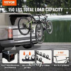 4 Bike Hitch Carrier Rack 150 Lbs Capacity Fits 2 Inch Receiver Folding Design
