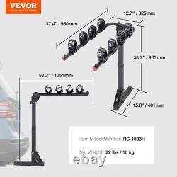 4 Bike Hitch Carrier Rack 150 Lbs Capacity Fits 2 Inch Receiver Folding Design