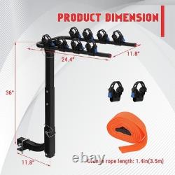 4-Bike Steel Hitch-Mounted Bike Carrier Rack Hitch Rack Foldable for Bicycle Car
