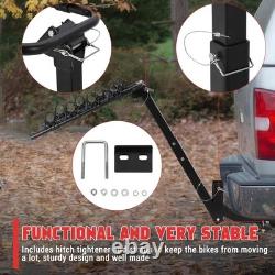 4-Bike Steel Hitch-Mounted Bike Carrier Rack Hitch Rack Foldable for Bicycle Car