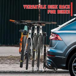 4-Bike Steel Hitch-Mounted Bike Carrier Rack Hitch Rack Foldable for Bicycle Car