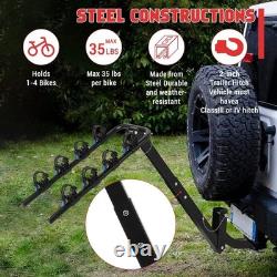 4-Bike Steel Hitch-Mounted Bike Carrier Rack Hitch Rack Foldable for Bicycle Car