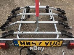 4 bike tow bar cycle carrier Tilting And Lights, 7 Pin Adapter All Straps