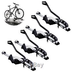 4x Thule Universal Lockable Roof Mounted ProRide 591 Cycle Carrier Bike Rack