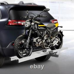 500LBS Hitch-Mounted Motorcycle Carrier with Ramp for Dirt Bikes