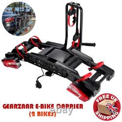 60KG Foldable E-Bike Bicycle Carrier Electric 2 Bike Rear Rack E-Mark Taillight