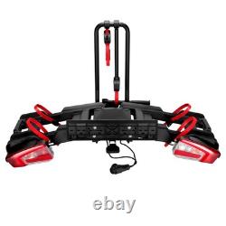 60KG Heavy Duty Foldable E-Bike Carrier Electric 2 Bike Rack With E-Mark Taillight