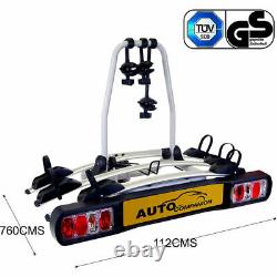 AUTOC-19 Car 4x4 Rear Towbar Tow Ball Mount 3 Cycle Bike Platform Rack Carrier