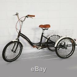 Adult Tricycle Cruise 20 3 Wheel Trike Shopping Carrier Bicycle + Basket 110kg