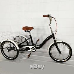 Adult Tricycle Cruise 20 3 Wheel Trike Shopping Carrier Bicycle + Basket 110kg