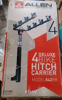 Allen Deluxe Hitch Bike Carrier 4 Bikes Car Mount with Folding Arms, Model 542RR