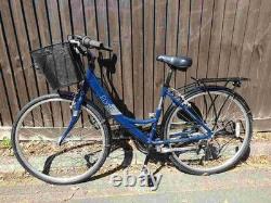 Aluminium Alloy Apollo Elyse Hybrid bike with a front basket, rear rack carrier