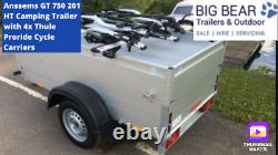 Anssems GT 750 201 HT Camping Trailer With 4x Thule Proride Cycle Carriers