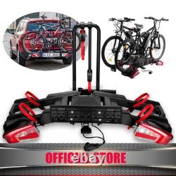 Anti-Theft Electric 2 Bike Rack Foldable E-Bike Tow Ball Carrier with Taillight
