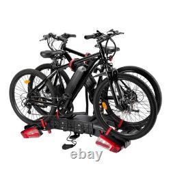 Anti-Theft Electric 2 Bike Rack Foldable E-Bike Tow Ball Carrier with Taillight