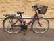 Apollo Elyse Hybrid bike with a front basket, rear rack carrier, mudguards