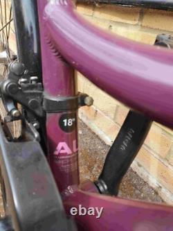 Apollo Elyse Hybrid bike with a front basket, rear rack carrier, mudguards