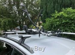 Audi official roof rack bars with 2 Thule pro ride bike stand carrier cycling mx