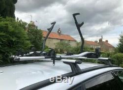 Audi official roof rack bars with 2 Thule pro ride bike stand carrier cycling mx