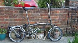 BROMPTON FOLDING BIKE R6U mudguards & Brompton carrier, RAW LACQUER 6 speed